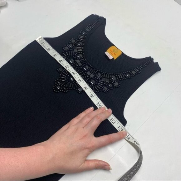 • Ruby Rd Beaded Ribbed Tanks Black Ivory E3 - Picture 11 of 12